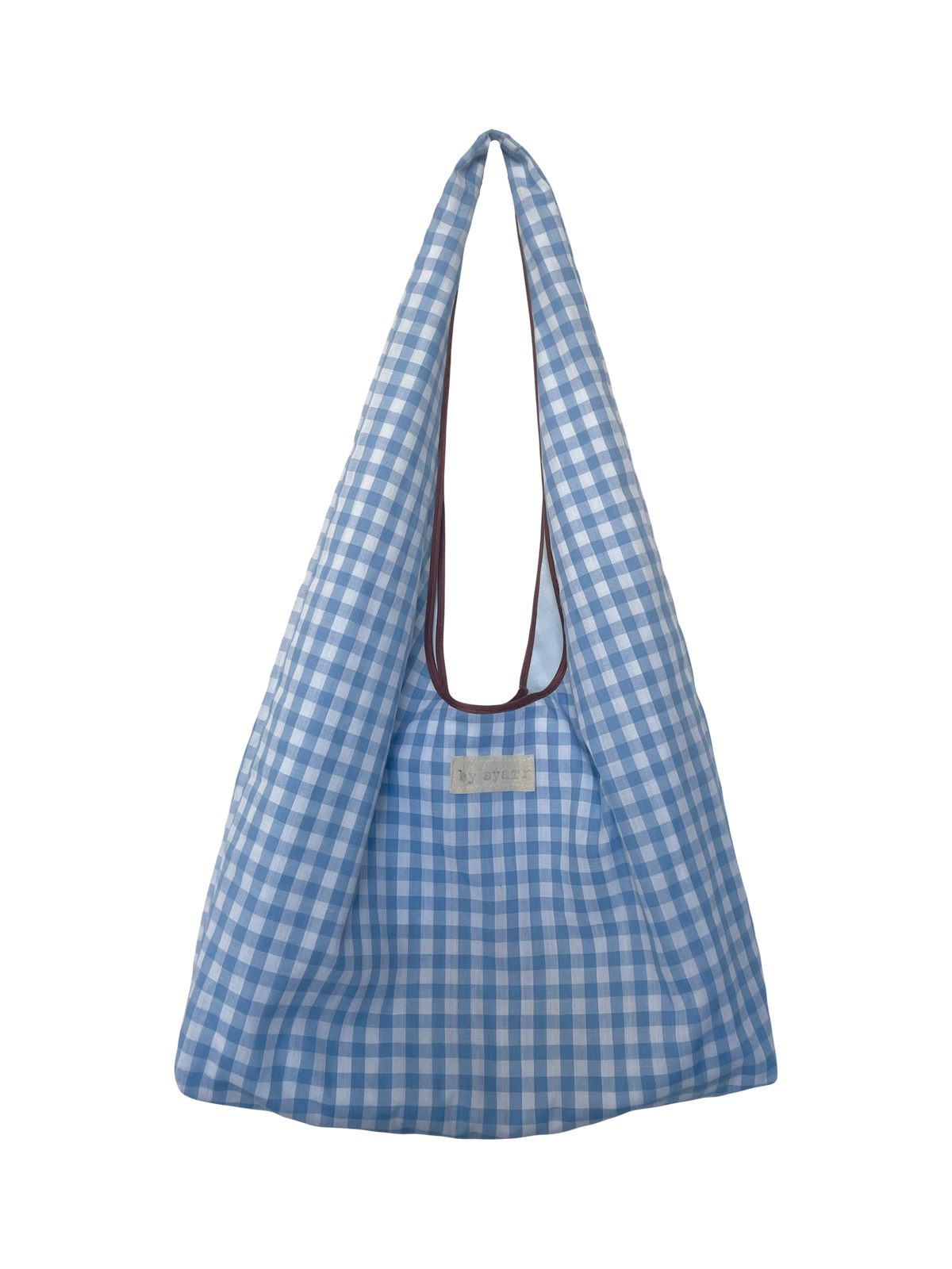 Sky Gingham Slouchy Bag