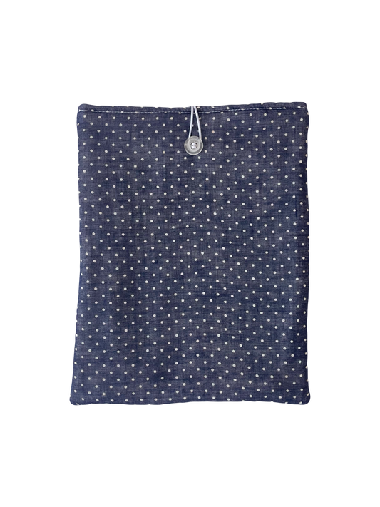 Navy Polka Dot Book Sleeve